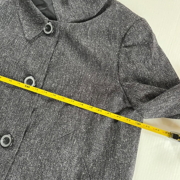 Style n Co Sz 16W Gray Stretch Collared Button Front Blazer Jacket Lined - Picture 8 of 9